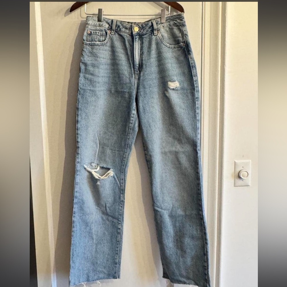 Garage Light Blue Distressed Boyfriend Jeans